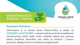 Informujemy, iż na terenie Gminy Polanica-Zdrój w dniach od 13.04.2021 r. do 25.05.2021 r. przeprowadzona zostanie kompleksowa inwentaryzacja źródeł ciepła. Celem realizacji zadania jest poprawa jakości powietrza. 